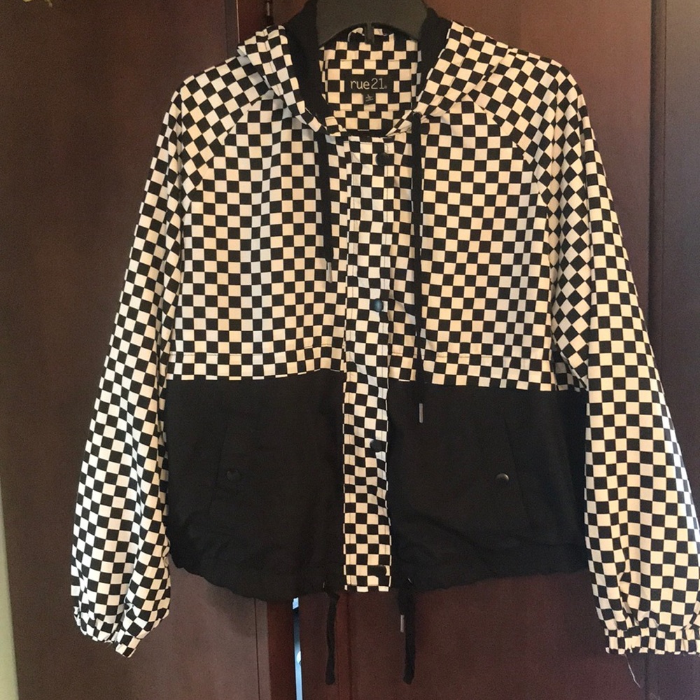 Rue21 Black and White Checkered Jacket